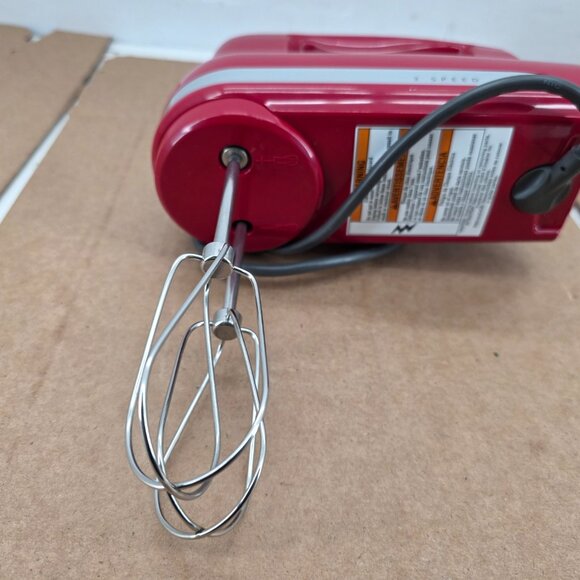 KitchenAid KHM312ER 3 Speed Red Hand Mixer-Tested/Working - Picture 3 of 8